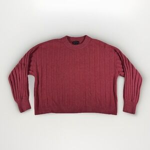 Sanctuary Sweater Womens Small Red Cotton Stretch Tight Knit Ribbed Outdoor